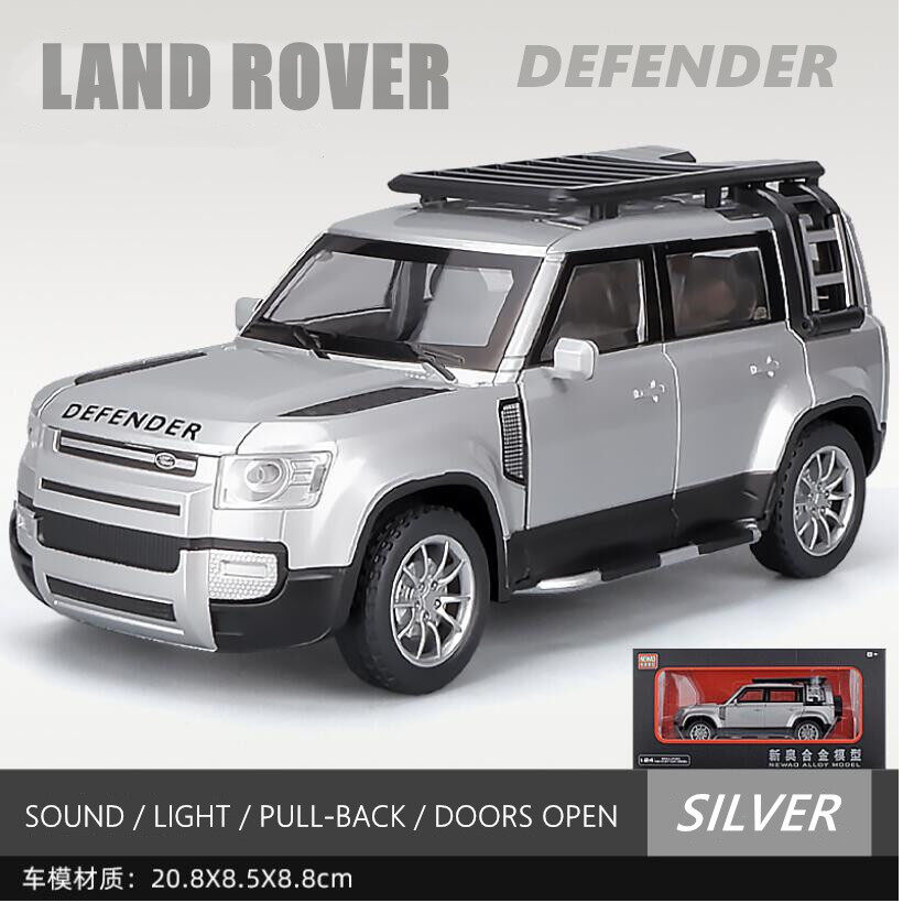 1:24 Scale Land Rover Defender Alloy Car Model W/ Sound Light Pull Back Effect Die Cast Cars Gifts Collections For Boys