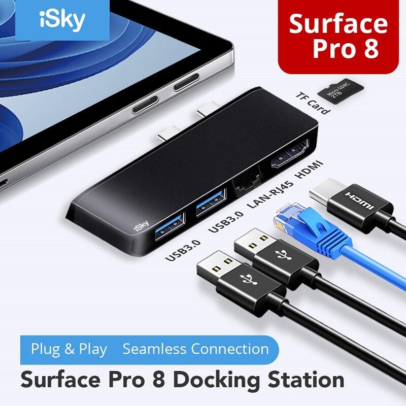 Isky สำหรับ Microsoft Surface Pro8 Adapter Pro 8 Surface Dock Station