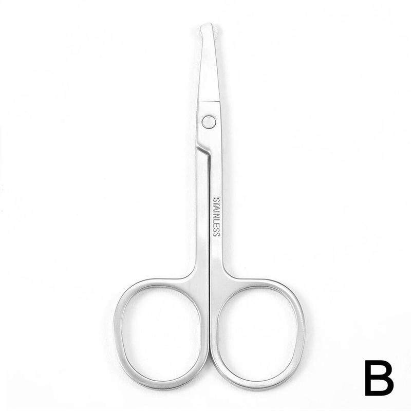 Stainless Steel Scissor Mini Portable Curved Mustache Nose Ear Hair