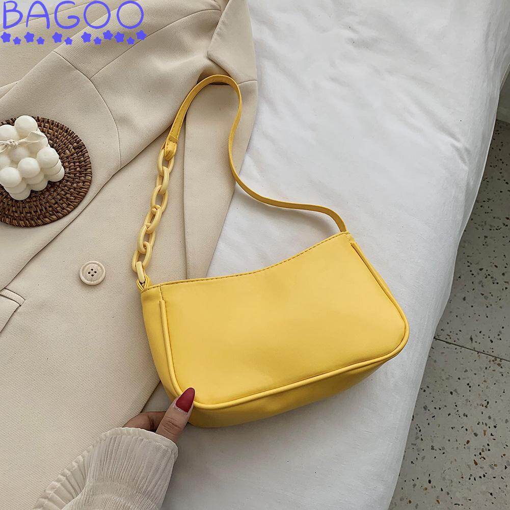 BAGOO Fashion Soft PU Leather Women Handbag Elegant Pure Small Underarm Shoulder Bags Female Mini Totes Purse
