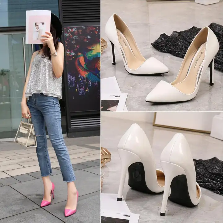 plain white pumps