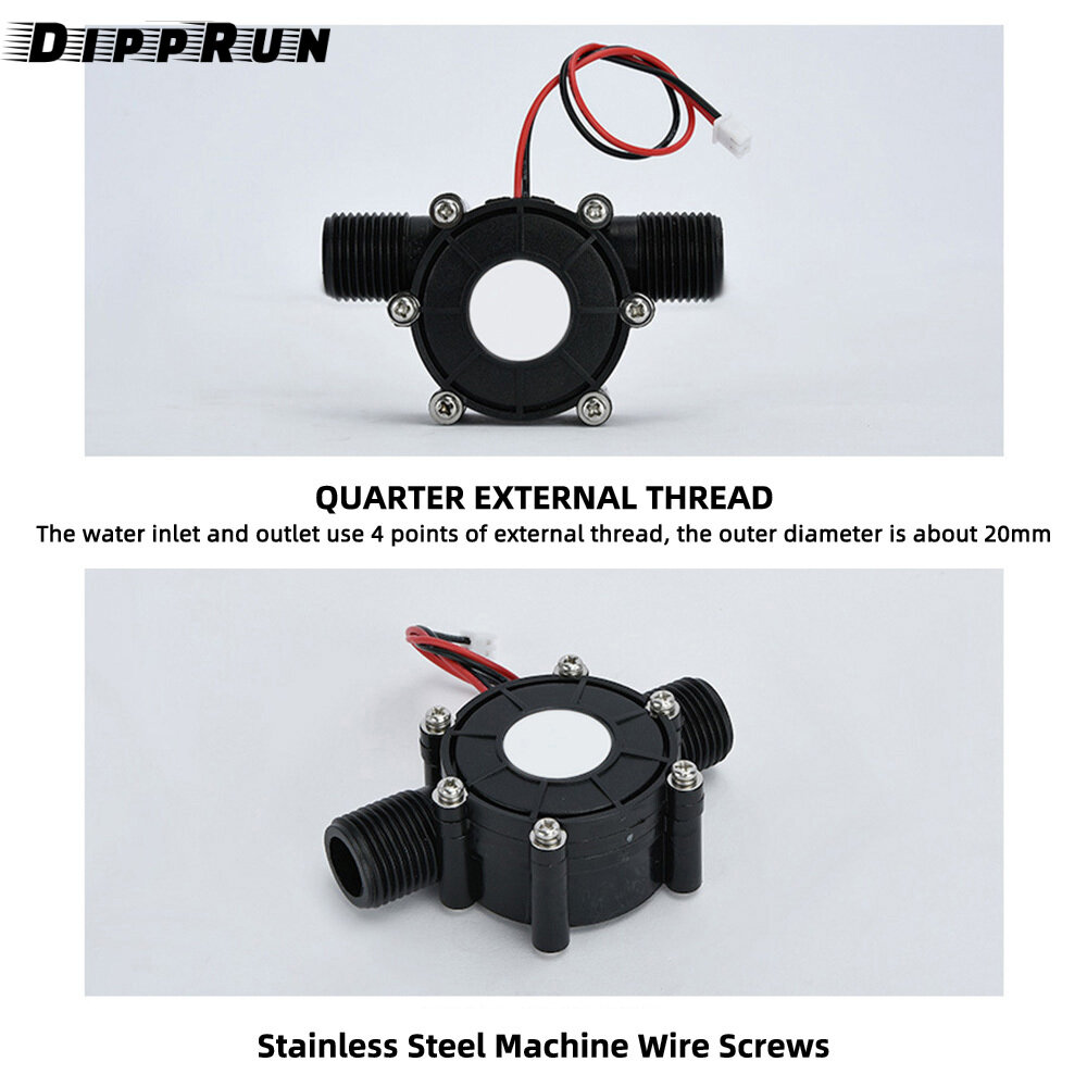 Dipprun DC 5V/12V/80V Micro Hydro Máy phát điện DC Lưu lượng nước Máy phát điện thủy điện Máy phát điện tuabin thủy điện vòi nước dòng chảy thủy lực tự làm