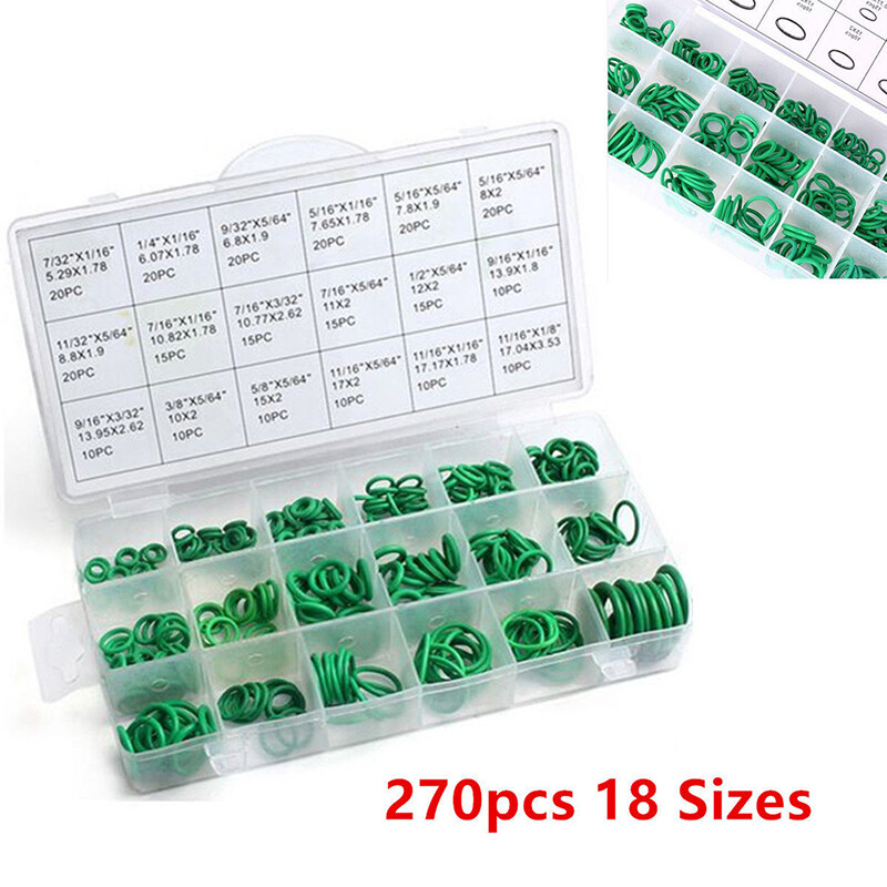 【Umedf】Rubber Bộ 270 Chiếc Chất Làm Lạnh Điều Hòa Ô Tô Trang Trí A/C Sửa Chữa Vòng Đệm Chữ O