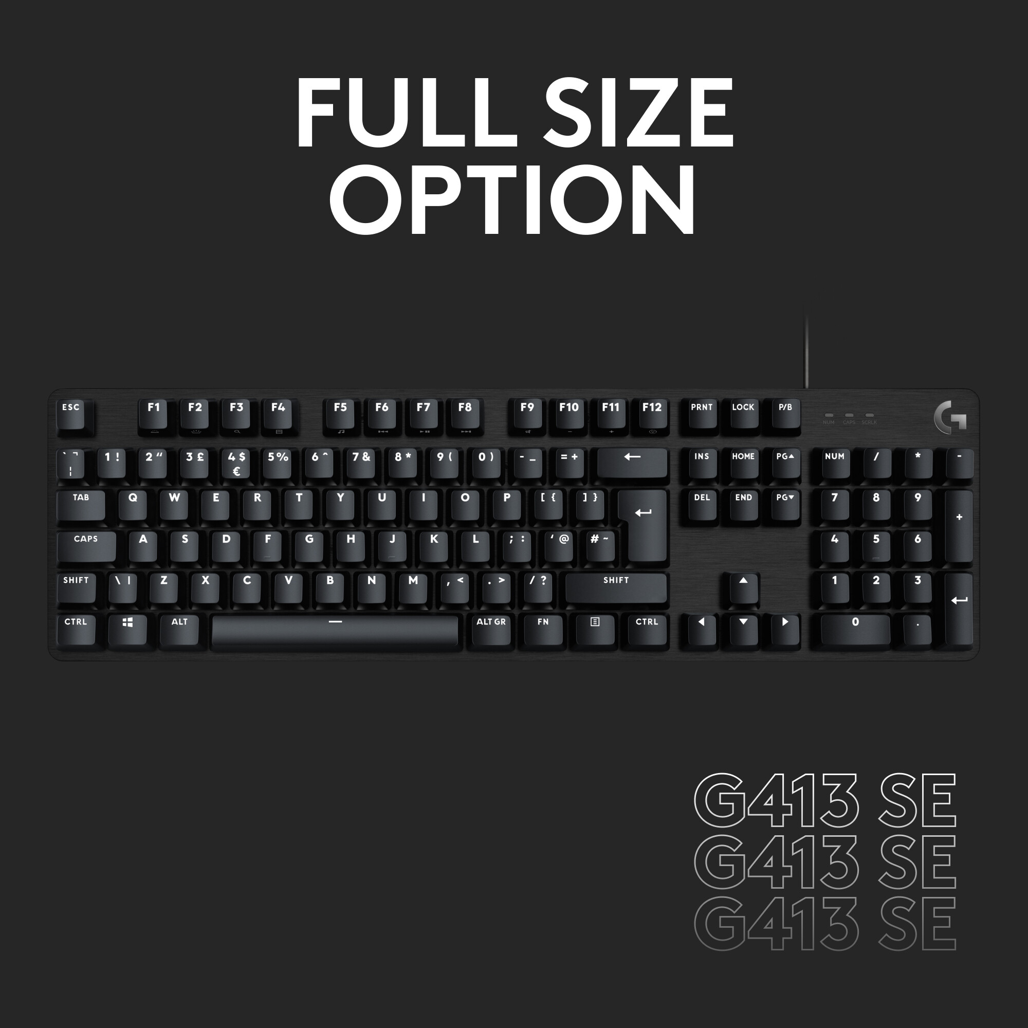 Logitech G413 TKL SE Mechanical Gaming Keyboard - Compact Backlit