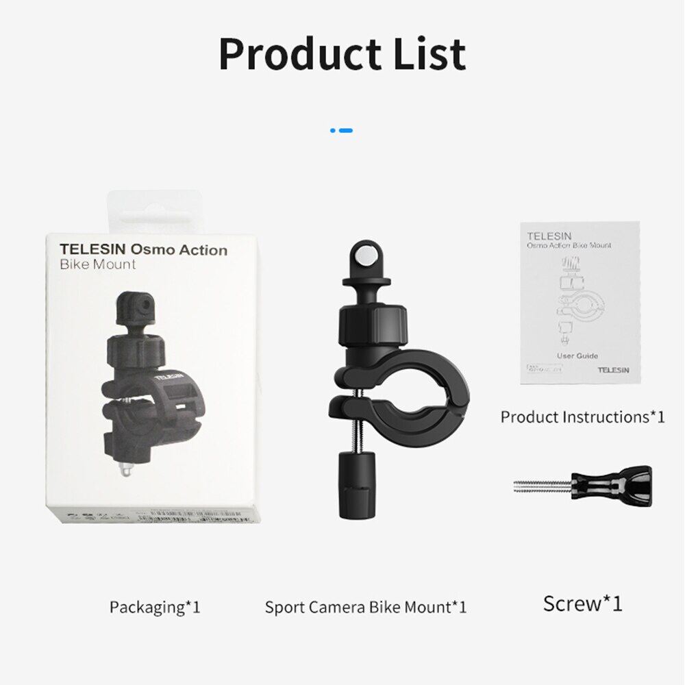 Telesin bike mount bicycle motorcycle handlebar clip holder for gopro hero 11 10 9 8 7 insta360 osmo action 2 camera essories
