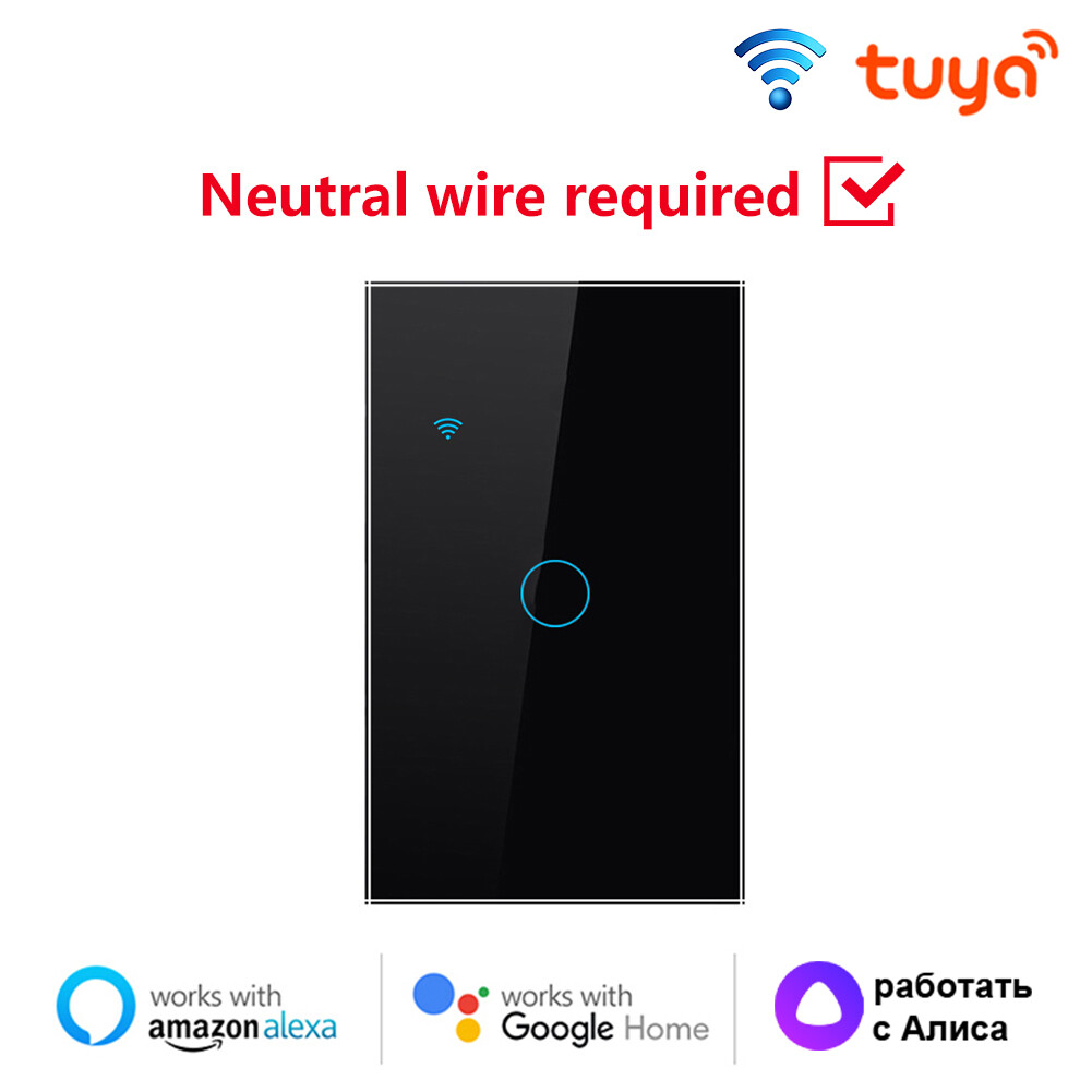 [Buyitmore/Sẵn Sàng] Công Tắc Cảm Ứng Thông Minh WiFi 1/2/3/4 Gang TUYA Công Tắc Thông Minh Nút Gắn Tường Đèn Gia Dụng Hoa Kỳ Dây Trung Tính Cần Làm Việc Với Trợ Lý Alexa Goo-Gle