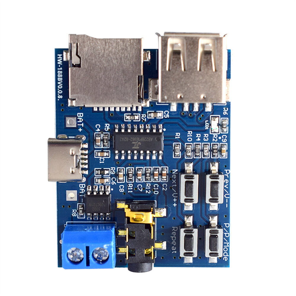 Type-C/Micro USB Interface TF card U disk MP3 Format decoder board module amplifier decoding audio Player