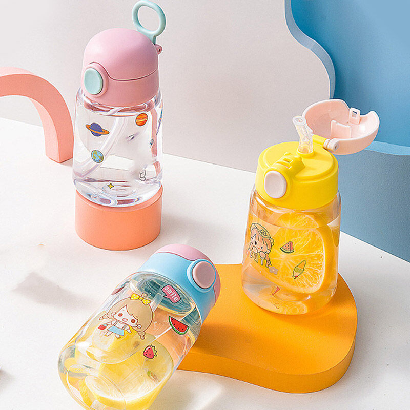 420ml tự làm dán cốc uống cho bé trẻ em sáng tạo trường nước uống chai ống hút chống rò...