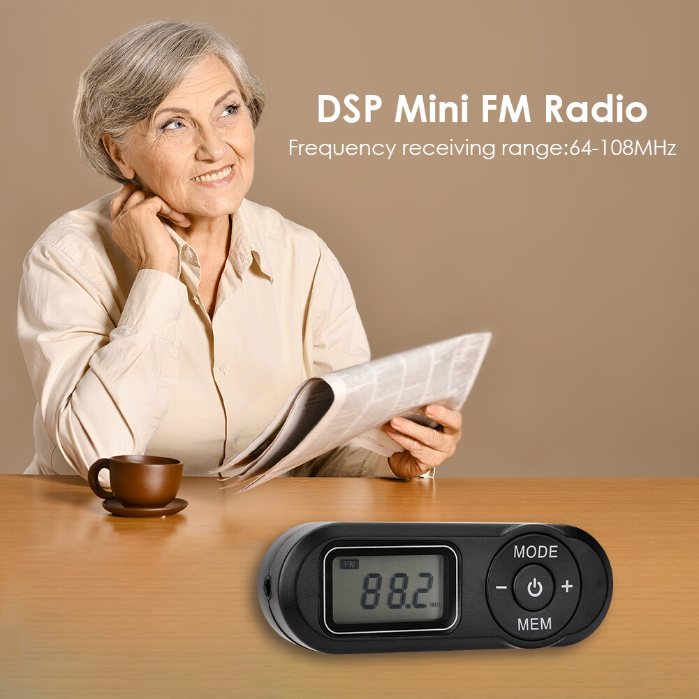 LCD Digital Display Mini Pocket Radio Retro Rechargeable FM Player Receiver