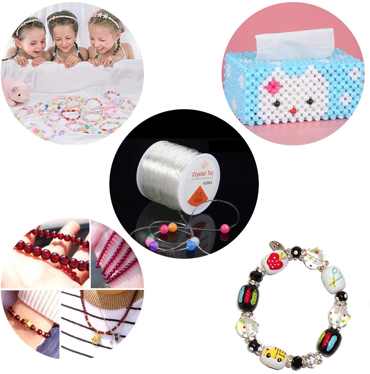 10 M/cuộn Dây Đàn Hồi Chắc Chắn Dây Pha Lê Cho Vòng Tay Đính Cườm Dây Co Giãn Tự Làm Vòng Cổ Làm Trang Sức