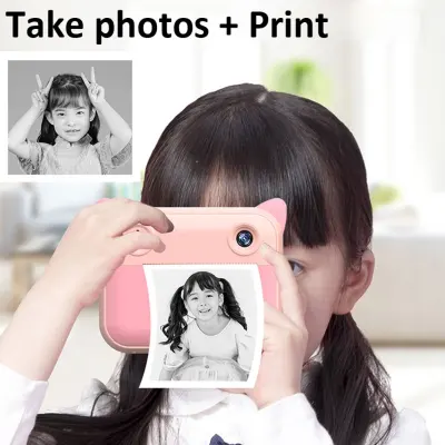 LM Children Camera Kids Instant Print Camera With Thermal Photo Paper 1080P Photo Video Digital Cameras For Children Birthday Gifts
