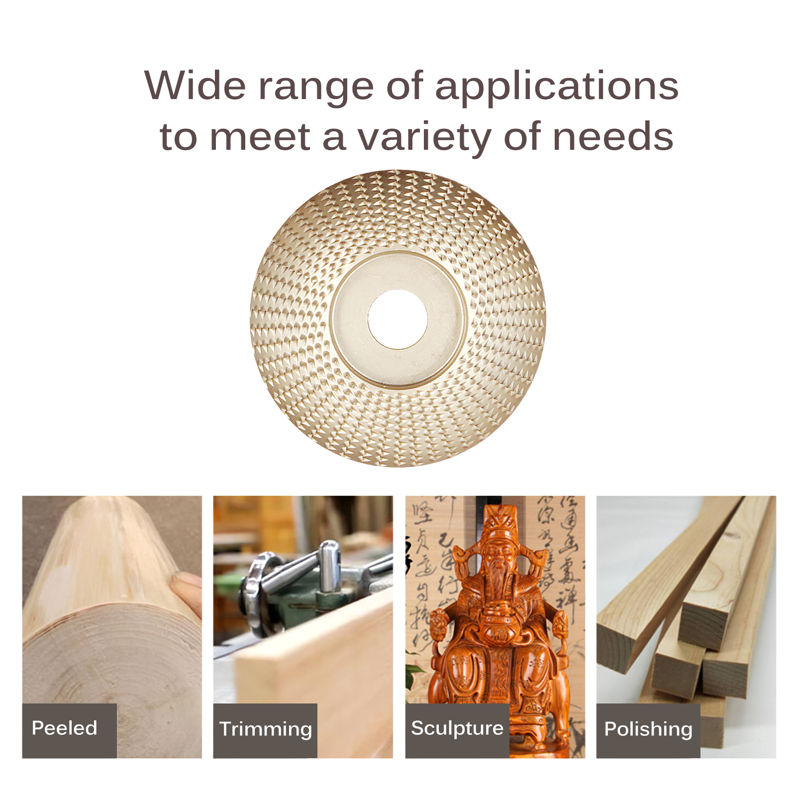 Universal Carbon Steel Wood Grinding Wheel Perforated Angle Grinder Wood Sanding Carving Shaping Disc Rotary Tool for Wood Trimming Polishing Chambering Grinder Shaping Disc Angle Grinding Blade Dirt Removing