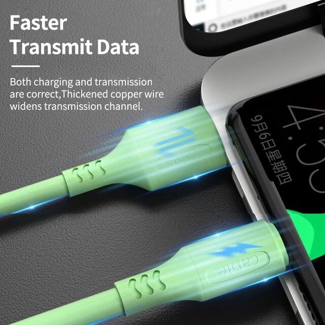 CrashStar 3A 1M Liquid Silicone Charging Cable Fast Charger For Type-C / Android Micro USB / iPhone IOS Cord Cute Candy Colors Hot Sale