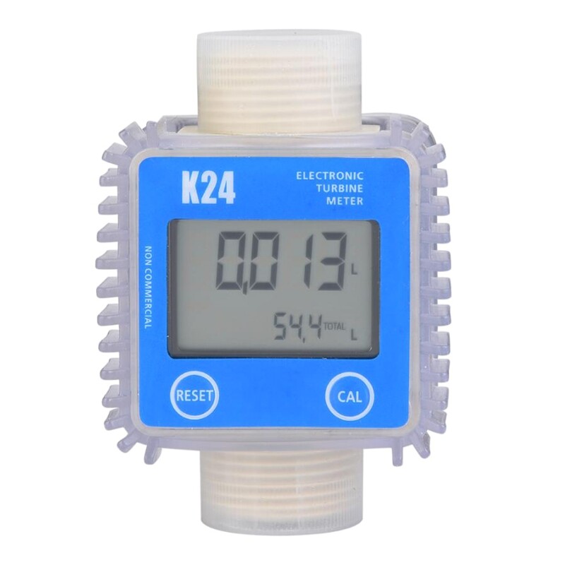 ✪K24 Digital LCD Turbine Fuel Flow Tester Flow Meter for Chemicals Water Sea Liquid Flow Meter Measuring Tools