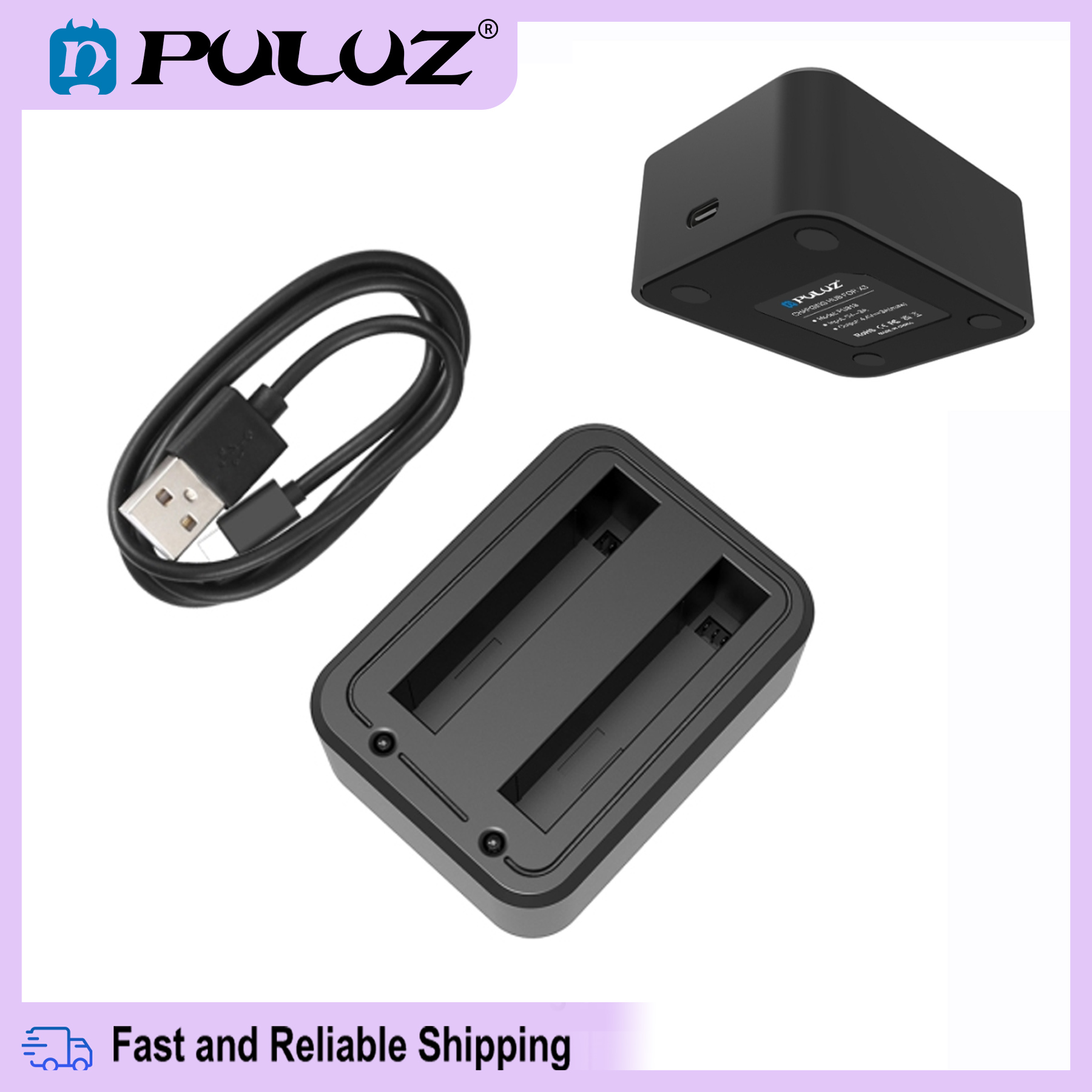 【Hàng có sẵn】 Bộ sạc pin kép USB có đèn báo cho insta360 X3 PULUZ