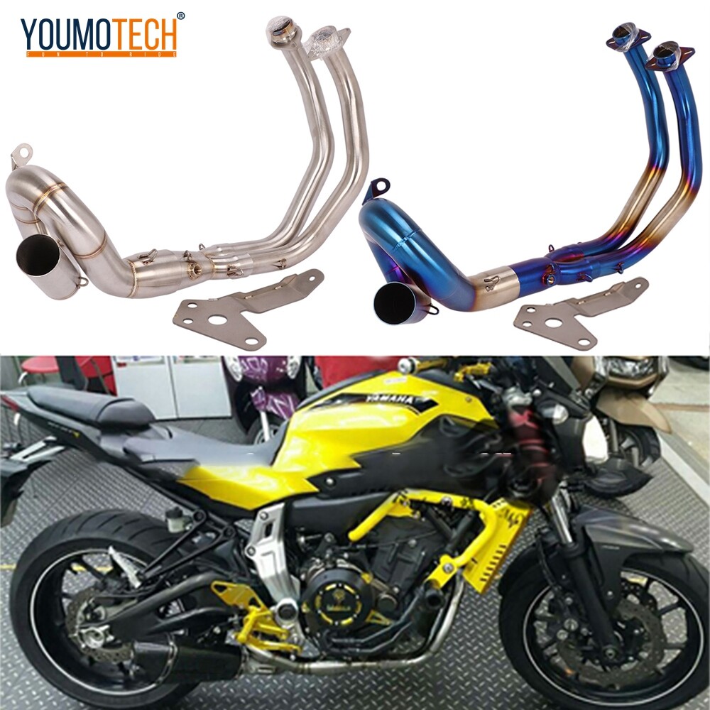 51MM Slip on For Yamaha MT-07 XSR700 FZ-07 yzf-r7 R7 2014-2022 Motorcycle  Exhaust Slip-On Front Link Pipe Escape Moto Full System Moveable Connect