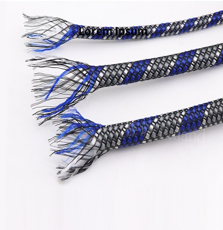 12mm mở rộng Braid tay áo PP sợi bông + ống bọc PET có thể kéo dài dây mềm bọc cáp cách điện bảo vệ dòng khai thác Sheath-5Meters