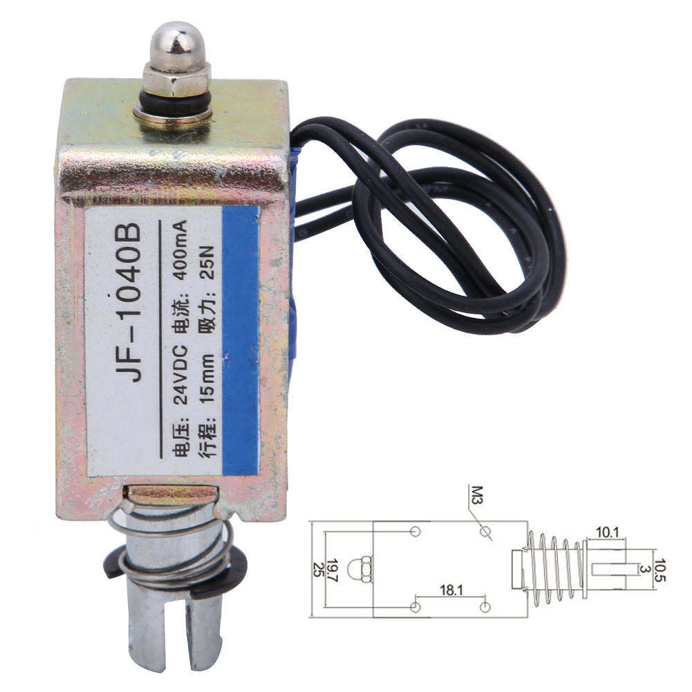 JF-1040B 25N 24V Solenoid Electromagne DC Electromagnet Push-Pull Type Solenoid Solenoid Electromagne Electromagnet 15mm Stroke