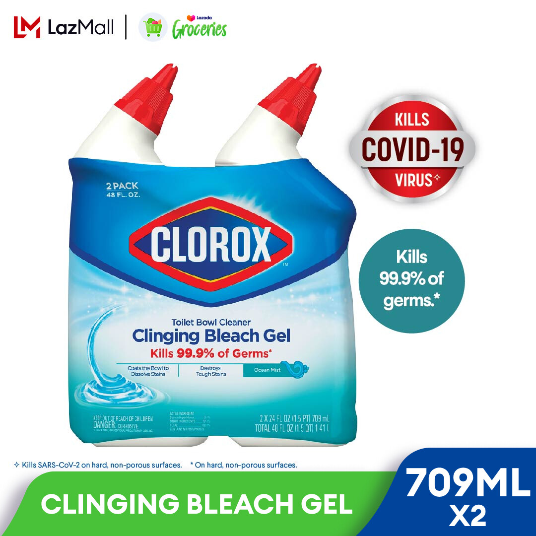 CLOROX TOILET BOWL CLEANER CLINGING BLEACH GEL (OCEAN MIST) 709ML x 2