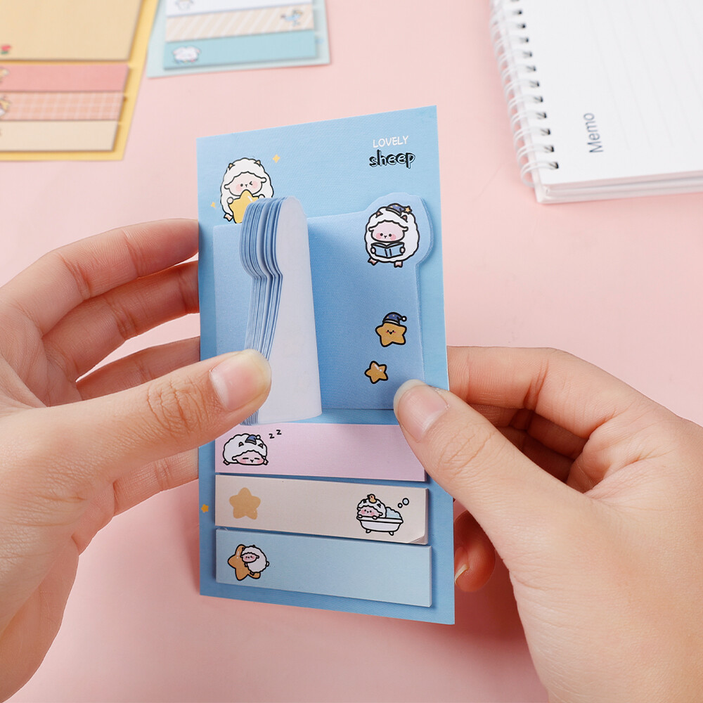 YESPERY Ins Cute Notes Index Stickers Office Bookmarks Sticky Notes Kawaii Messages Stickers Notepad Notes