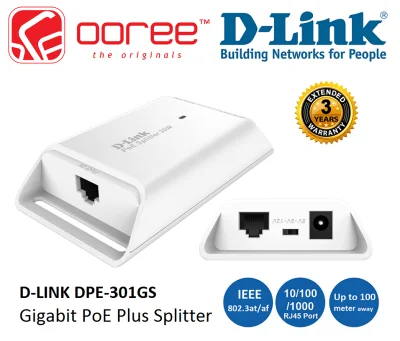 D-LINK DPE-301GS 1 PORT GIGABIT POE PLUS NETWORK LAN SPLITTER 10/100/1000 INTERFACE OTG CONVERTER ADAPTER