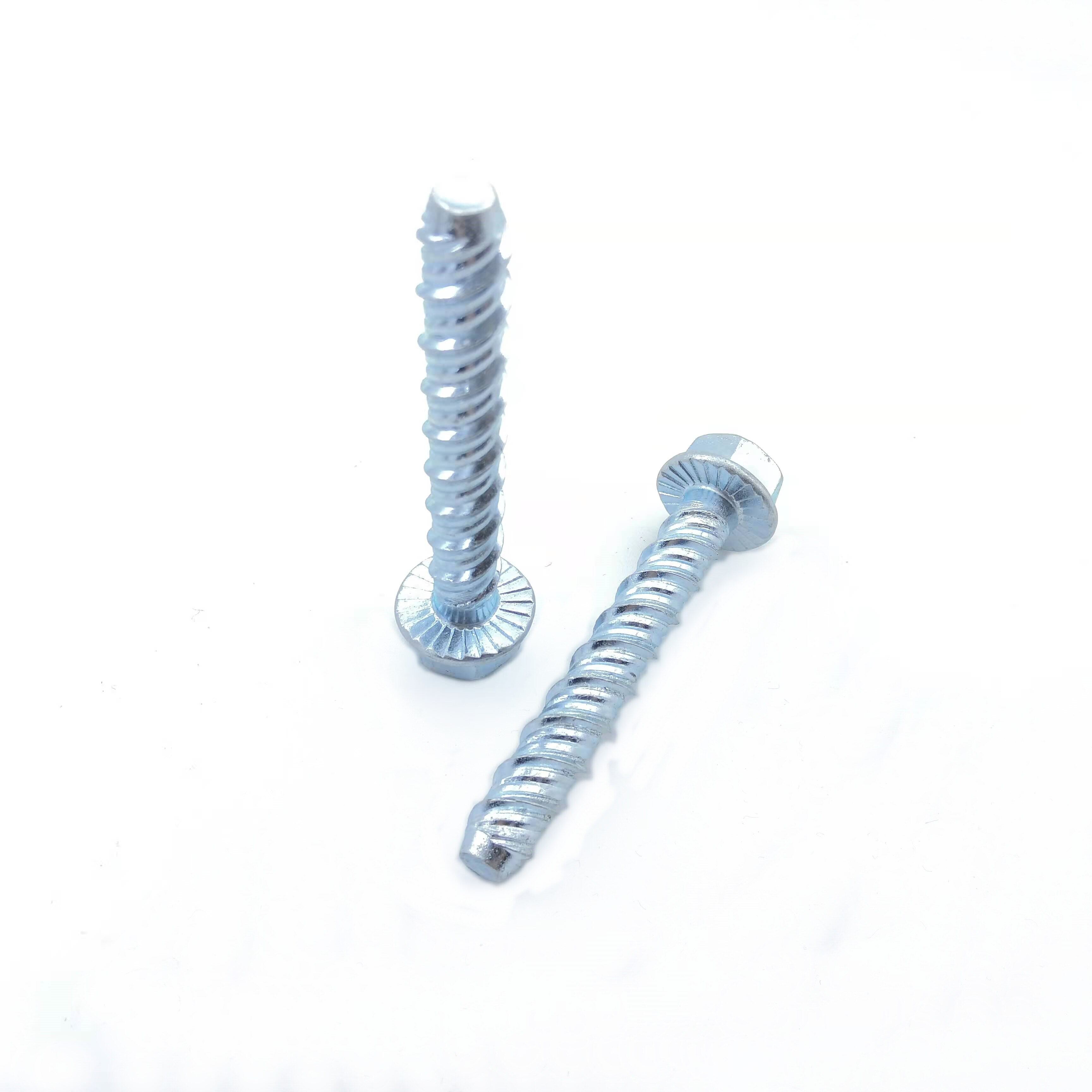 Concrete Self-Cutting Anchor Bolt Hexagonal Flange Head Concrete Thread Self-Cutting Anchor Bolt Self-Tapping Expansion Screw