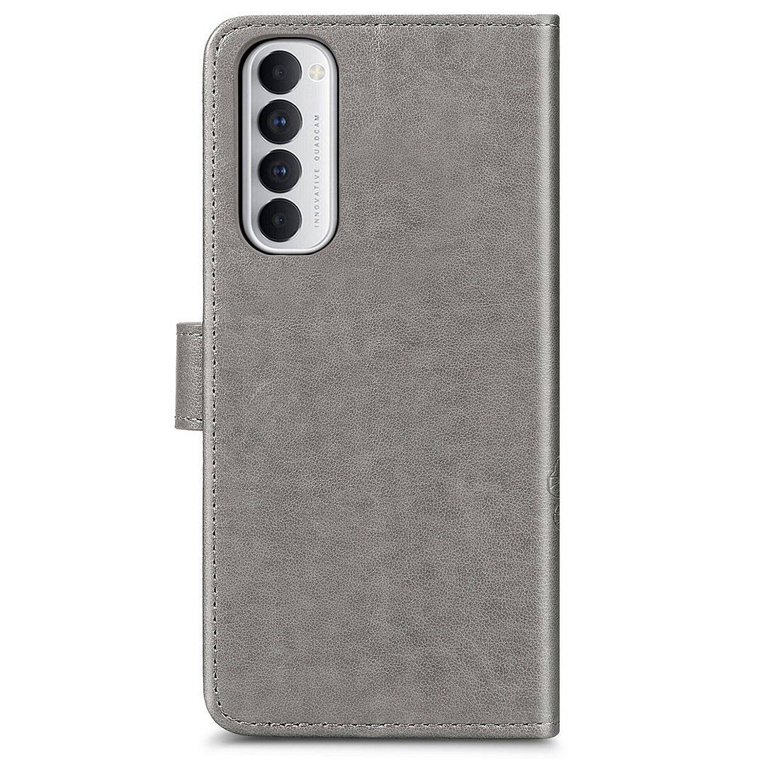 FAYANGRIES For Oppo Reno4 Pro 4G (6.5 ) Case, Clover Embossing Solid color Phone Casing Flip Advanced Business PU Leather Cover Stand Support Bracket Succinct Wallet