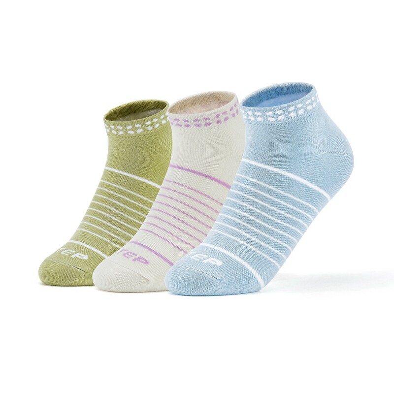 Xtep Women's Socks Comfortable Breathable Low Cut Socks (Three Pairs) 877138550053