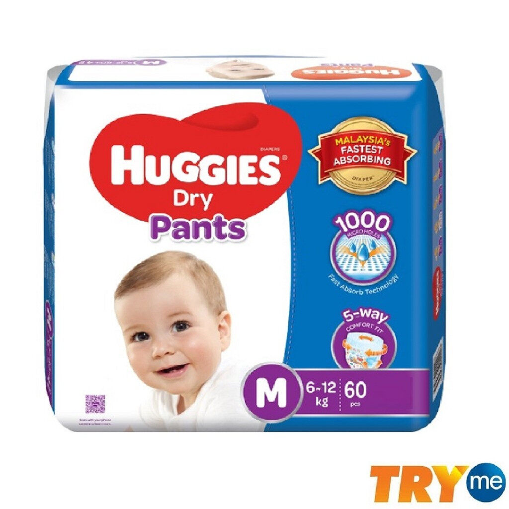 Huggies Dry Pants M60 Lazada