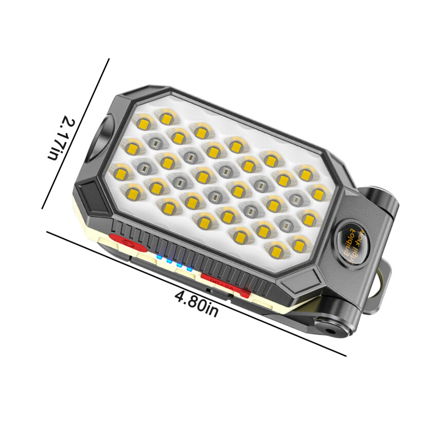 Outdoor Strong Light Multi-function Lighting Super Bright Flashlight Adjustable Waterproof Camping Lantern Magnet Design with Power USB Rechargeable COB Work Light Portable LED Flashlight