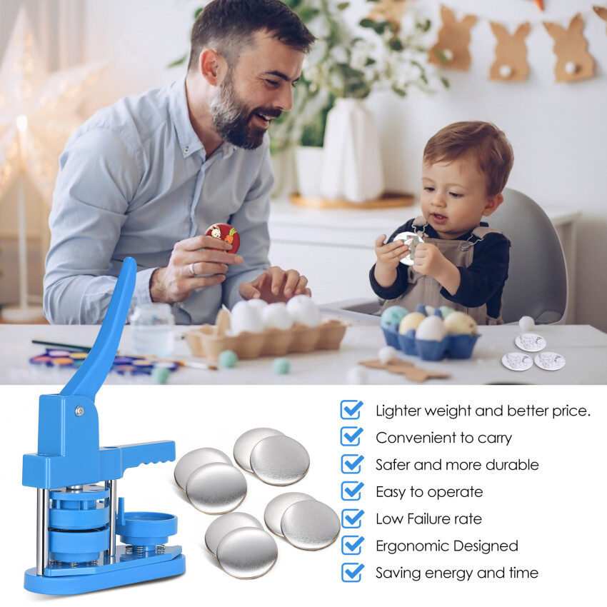 Nút làm cho máy cài đặt miễn phí 58mm DIY nút làm cho máy thiết lập, huy hiệu dập máy với miễn phí 100 cái nút nhựa và máy cắt tròn, hình ảnh và cuốn sách ma thuật
