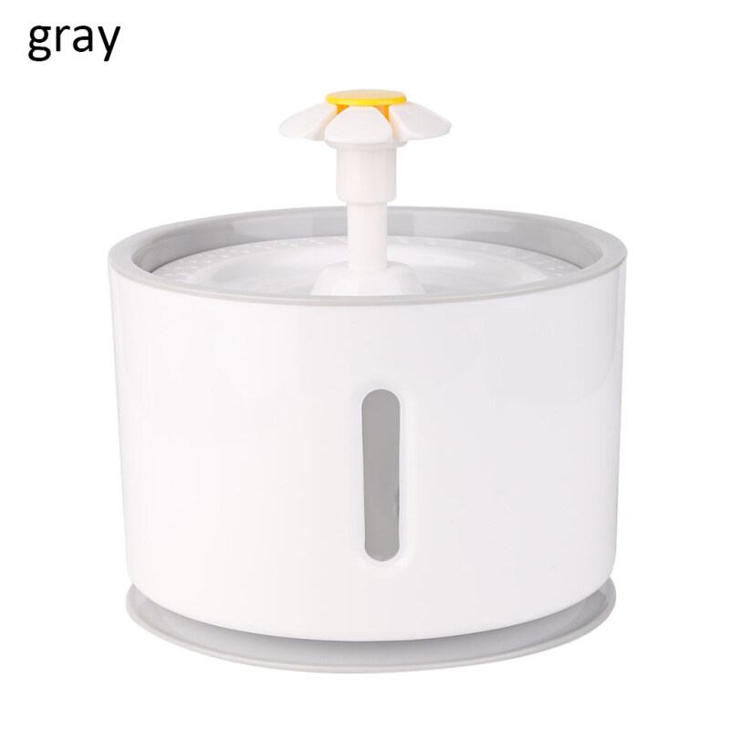 2.4L Màu Xám Tự Động Mèo Cưng Đài Phun Nước, Với Đèn LED Điện USB, Chó Mèo Pet Câm Máng Ăn Uống Bát, Với Đài Phun Nước Uống Thiết Bị Đựng Nước Uống