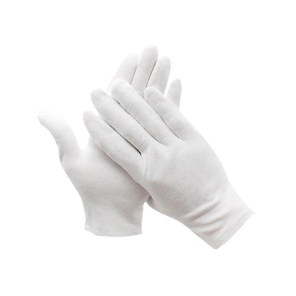 6 Cặp Xử lý Tay bảo vệ Trang phục mềm Găng tay cotton trắng