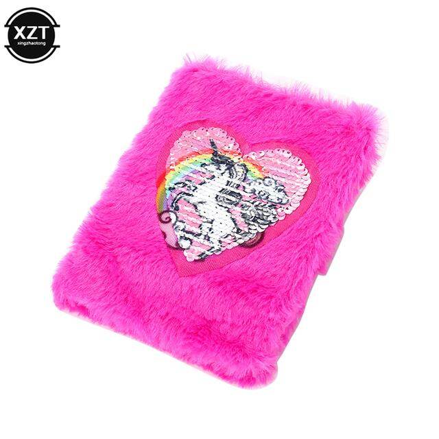 Planner Heart-shaped Notepad School Office Stationery Cartoon Colorful Unicorn Plush Notebook For Girls Kids Gifts Pocket Diary