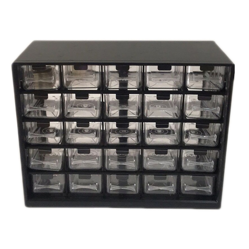 25 compartment drawer parts box wall-mounted parts sorting component box drawer type warehouse compartment storage rack