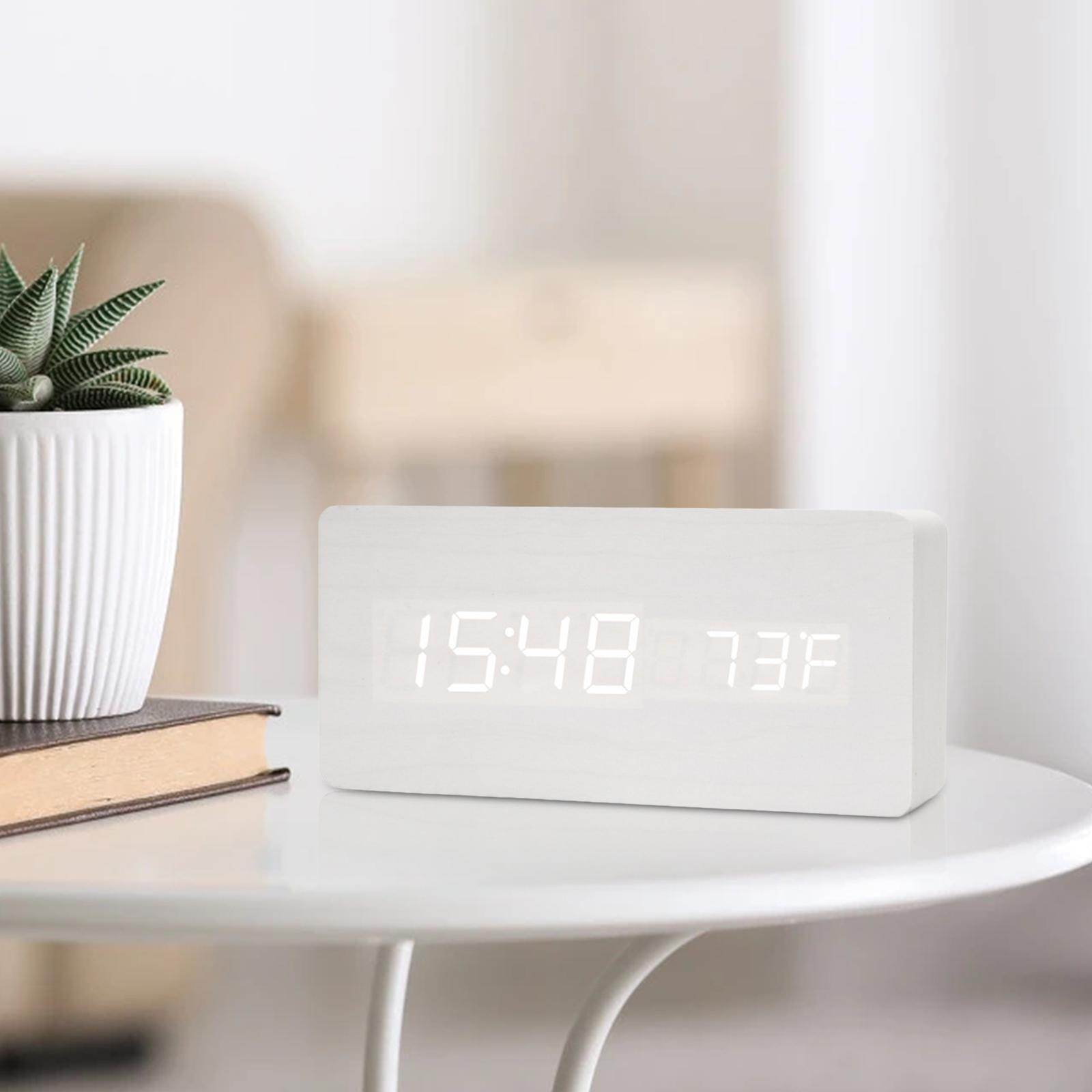 Blesiya Đồng Hồ Báo Thức Kỹ Thuật Số Hiện Đại 3 Thiết Lập Báo Thức Màn Hình LED Lớn Trang Trí Nhà Cửa