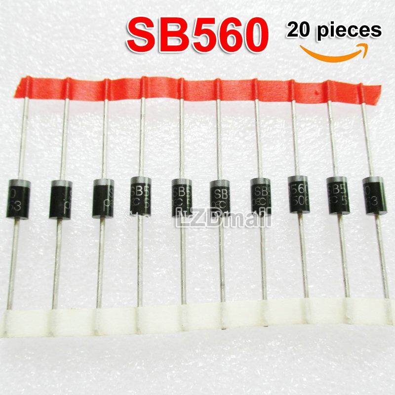 20 ชิ้น SB560 SR560 Schottky วงจรเรียงกระแสไดโอด 5A 60 โวลต์ | Lazada.co.th