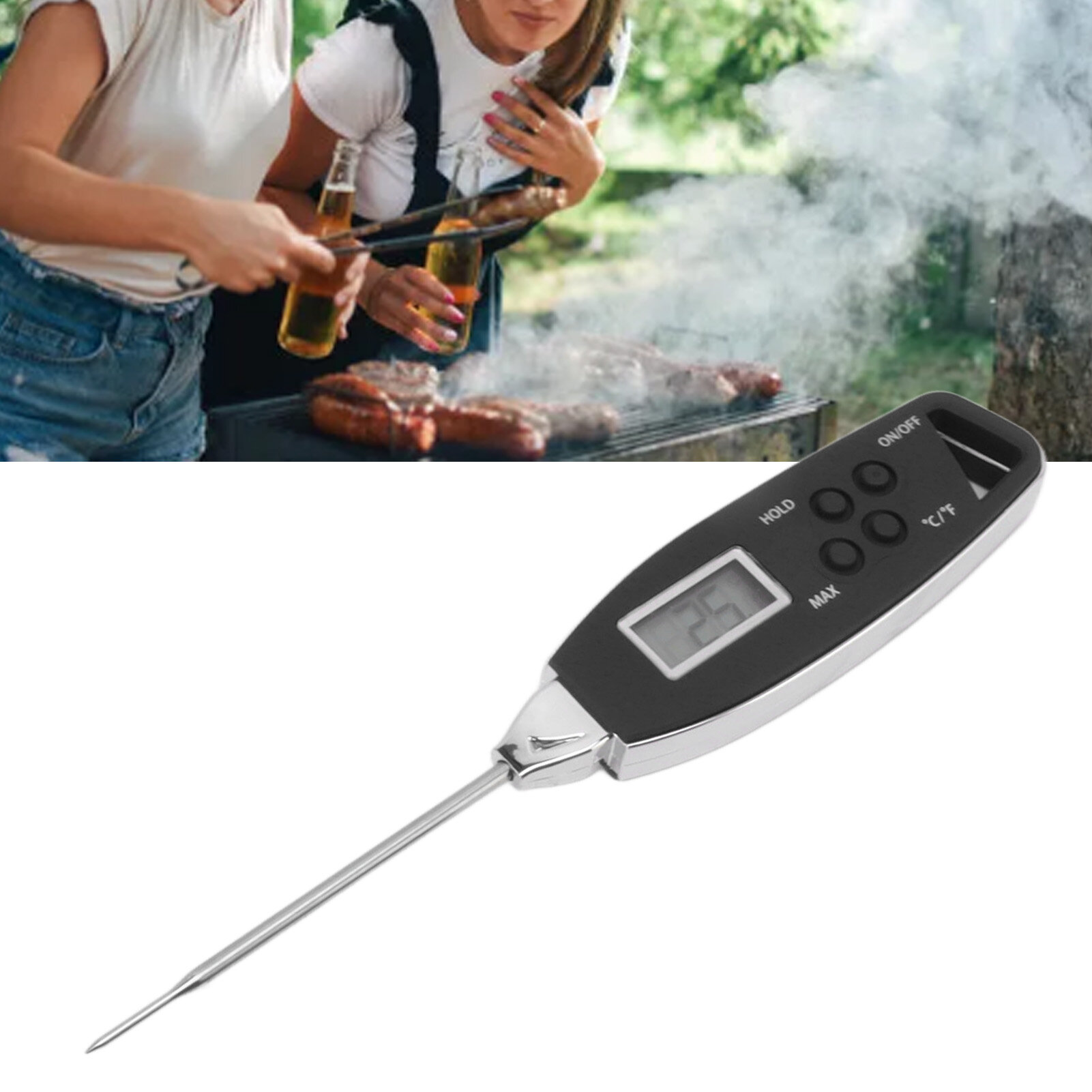 Digital Meat Thermometer Clearing Function Digital Food Thermometer for Grilling