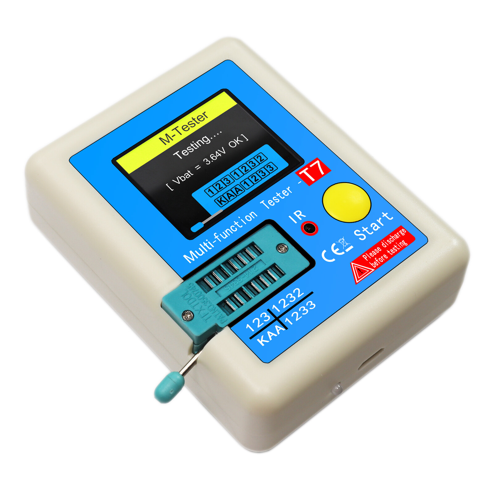 KKmoon Transistor Meter LCR-T7 Multi-Function Capacitance Resistance Tester Full Color Display Transistor Meter for Diode Triode Capacitor Resistor Transistor LCR NPN PNP MOSFET