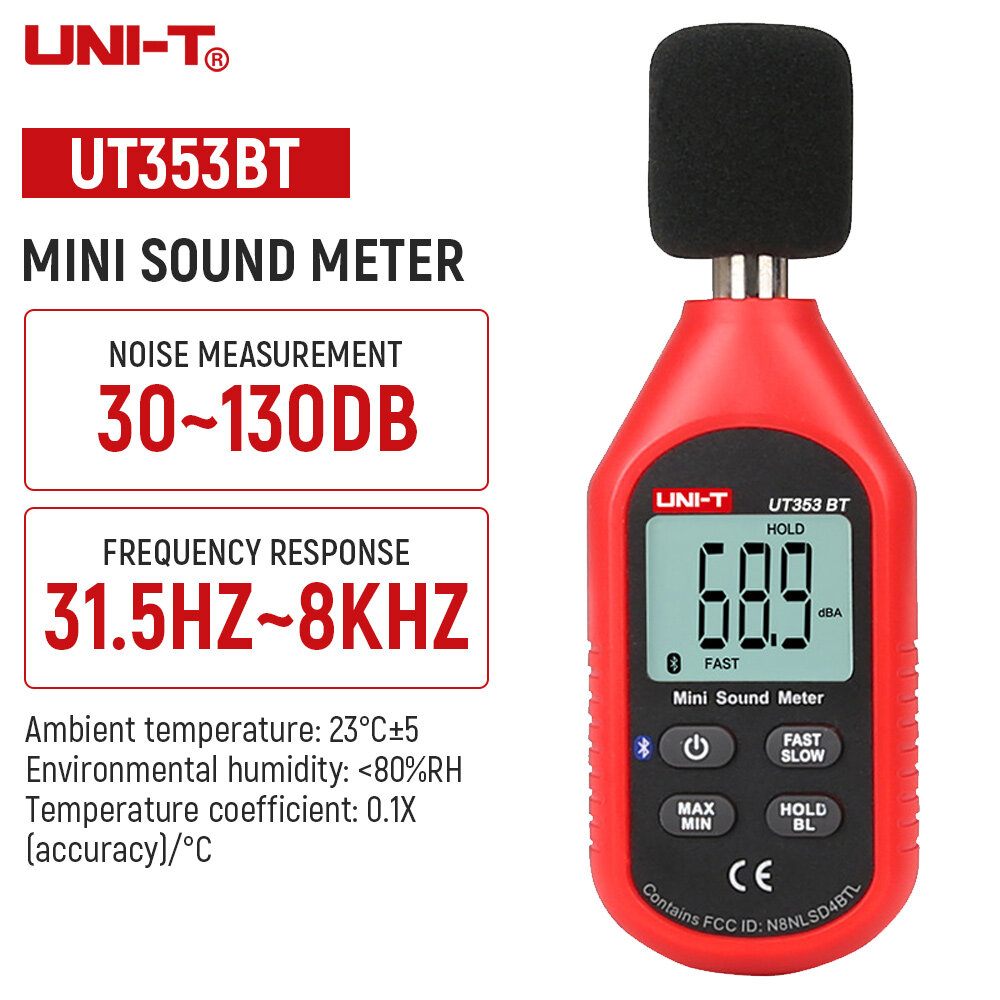 UNIT UT353 UT353BT Sound Level Bluetooth Meter Digital Noise Measuring