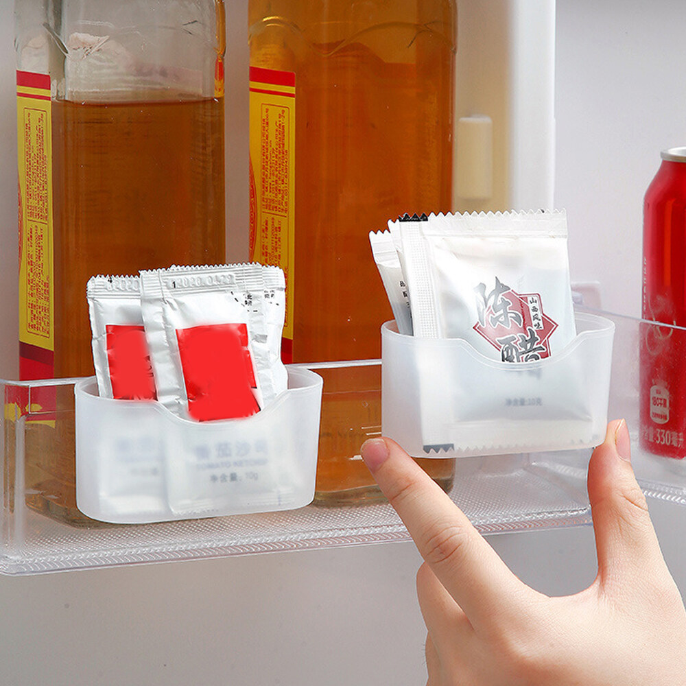 【LovingLife Store】2Pcs Kitchen Refrigerator Storage Box Plastic Mini Seasoning Bag Storage Gap Hanging Partition Storage Box For Home