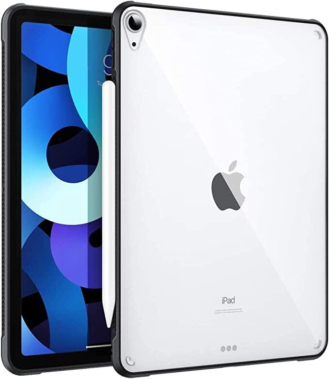 Moko case fit ipad air 5th/4th generation 10.9 inch 2022/2020 - slim transparent hard pc clear back cover, flexible tpu shell with air-pillow edge bumper, support apple pencil 2 charging