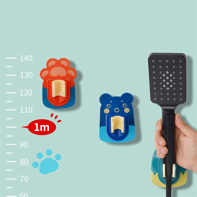 Treo Tường Dễ Thương tắm hoạt hình Chủ Có Thể Điều Chỉnh Tự Dính khung đầu vòi sen dụng cụ phòng tắm