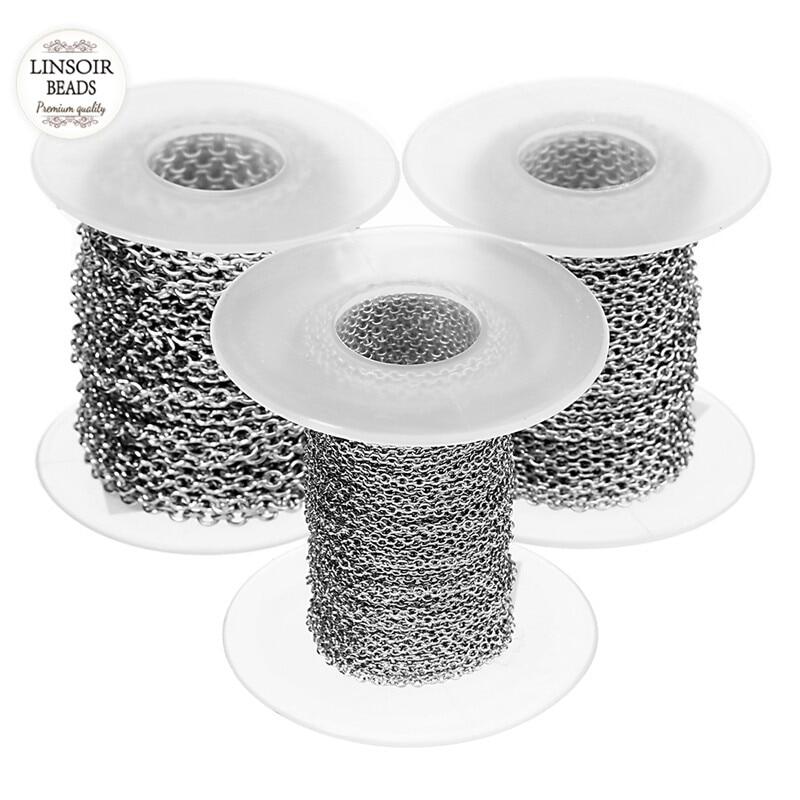 Basic Jewelry Findings Chains Baoblaze Wholesale Bead Chains Stainless Steel Ball Chain 1.5mm Dia Bead Chain in Roll Bulk 10 Yards