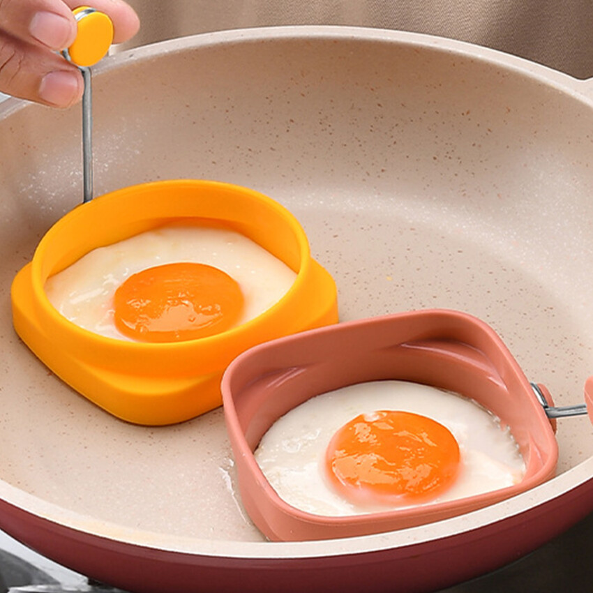 1Pc Egg Fried Mold Double-Sided Round Convenient Omelet Moulds Silicone Tools Pancake Maker Molds Frying Pan Accessories