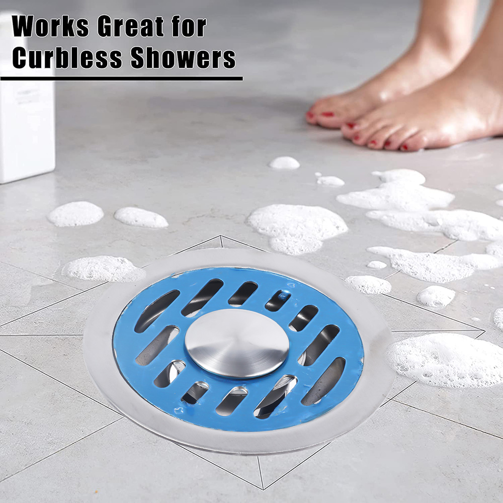 Nắp Đậy Cống Thoát Nước Sàn Nhà Tắm Nhà Bếp Hình Tròn Bằng Thép Không Gỉ 10Cm Bộ Lọc Nhà Bếp