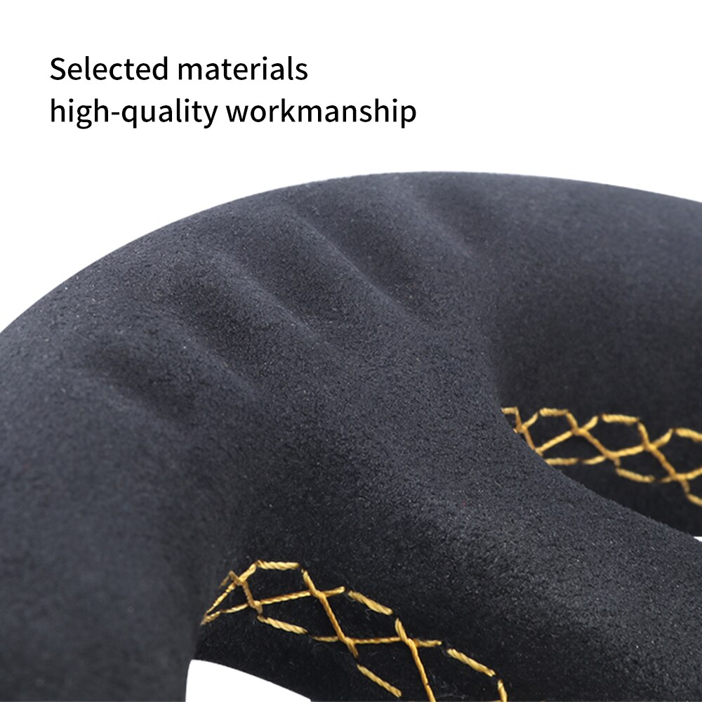 330Mm Steering Wheel Leather Suede Drift Simulation Racing Game 13 Inch Flat Frame Steering Wheel Universal