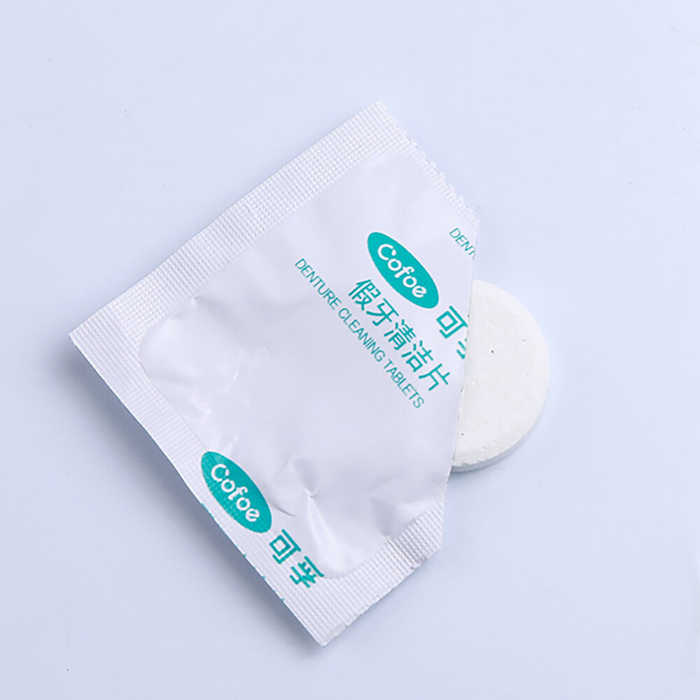Cofoe 60 Viên Làm Sạch Răng Giả Cái/hộp Viên Sủi Răng Giả Chuyên Dụng Tẩy Vết Bẩn Khử Trùng Khử Trùng Chăm Sóc Răng Miệng