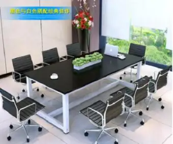 240x120x74cm Black Hitam Meeting Wooden Table Desk Without Chair