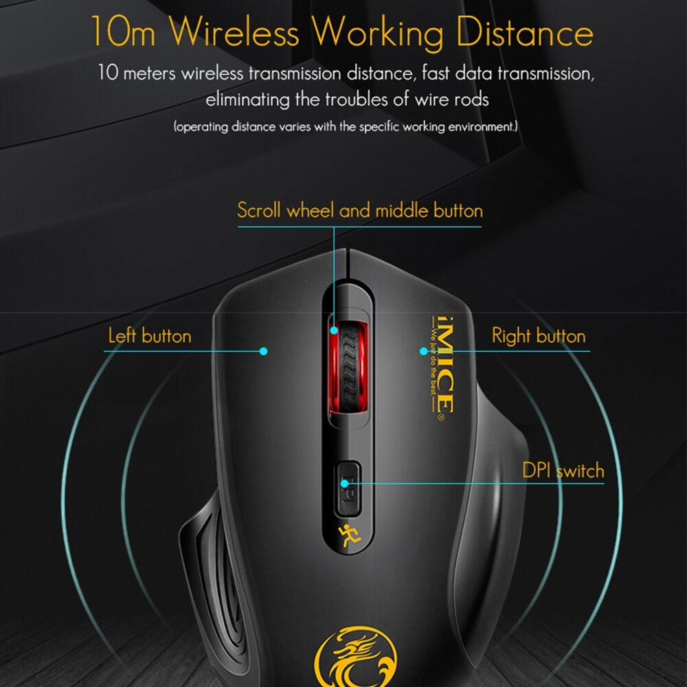 RYRA Wireless Bluetooth Mouse Gaming 2.4G 1600DPI Wireless Mouse Optical Mute Mouse For MacOS Computer Laptop PC Macbook Gaming